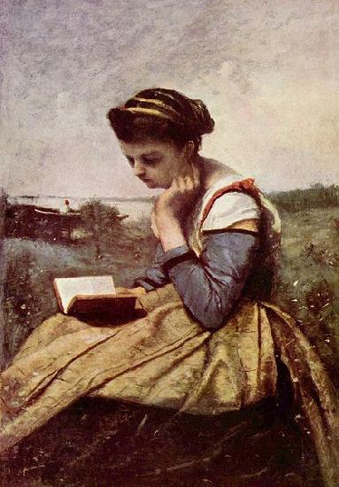 Jean-Baptiste-Camille Corot Lesende Frau China oil painting art